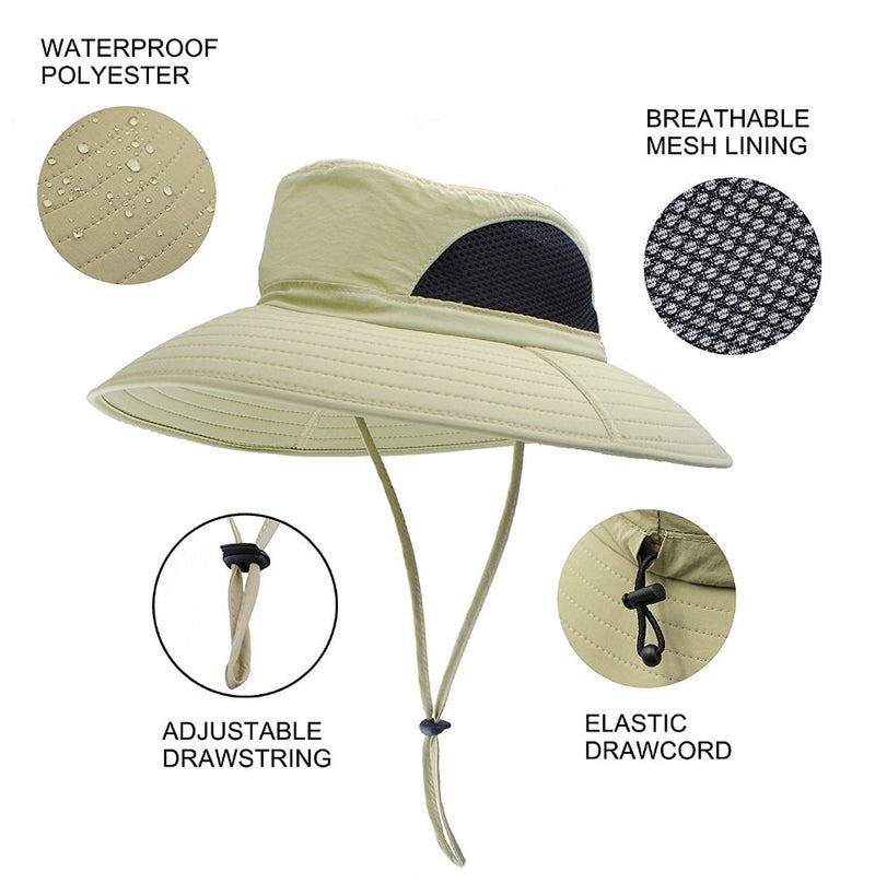 Wide Brim Breathable Mesh Sun Fishing Hat For Men & Women - CTHOPER