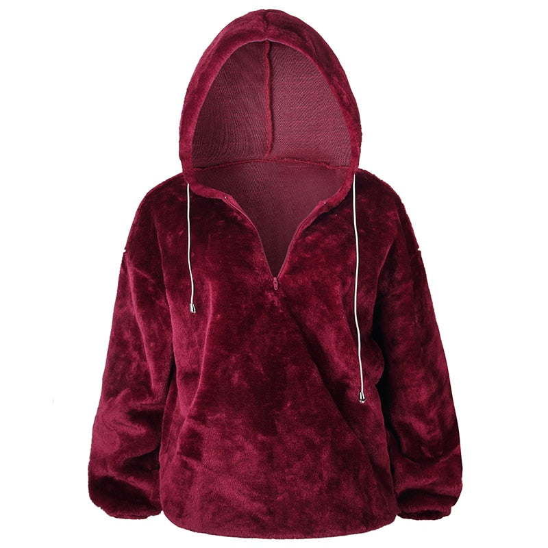 2019 Women Autumn Hooded Oversized Long Sleeve Hoodie Sweatshirt - CTHOPER