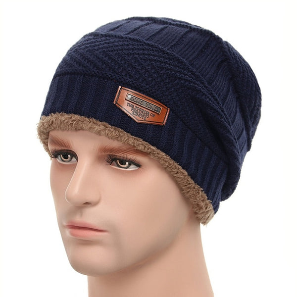 Wool Warm Knitted Winter Hats For Men - CTHOPER