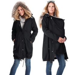 Long Keep Warm Kangaroo Maternity Jacket - CTHOPER