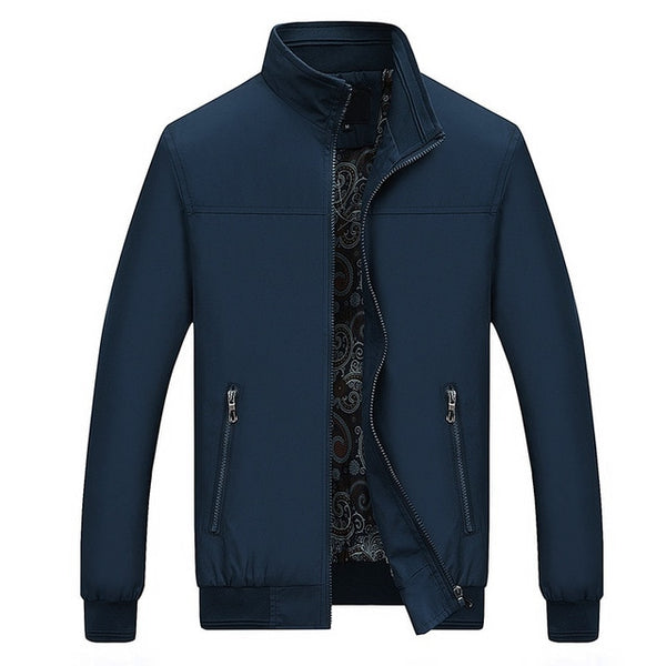 Mens Autumn Casual Stand Collar Zipper Jackets and Coats - CTHOPER