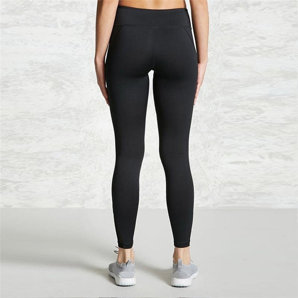 Women's Mesh Panel Side High Waist Leggings - CTHOPER