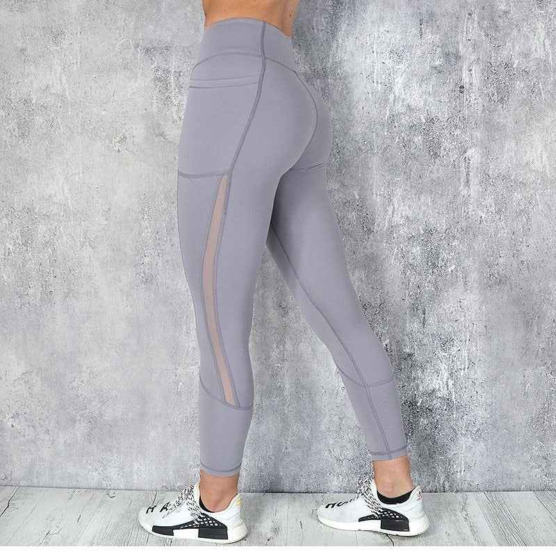 Women Mesh Pocket  Sport Yoga Leggings - CTHOPER