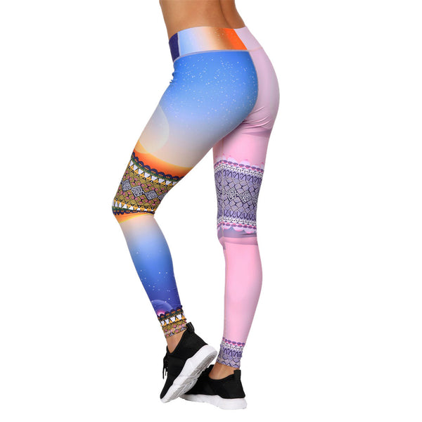 Women's Printed Exercise Seamless Yoga Pants - CTHOPER