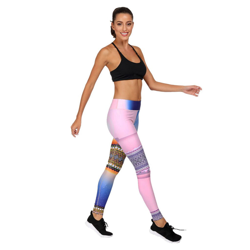 Women's Printed Exercise Seamless Yoga Pants - CTHOPER