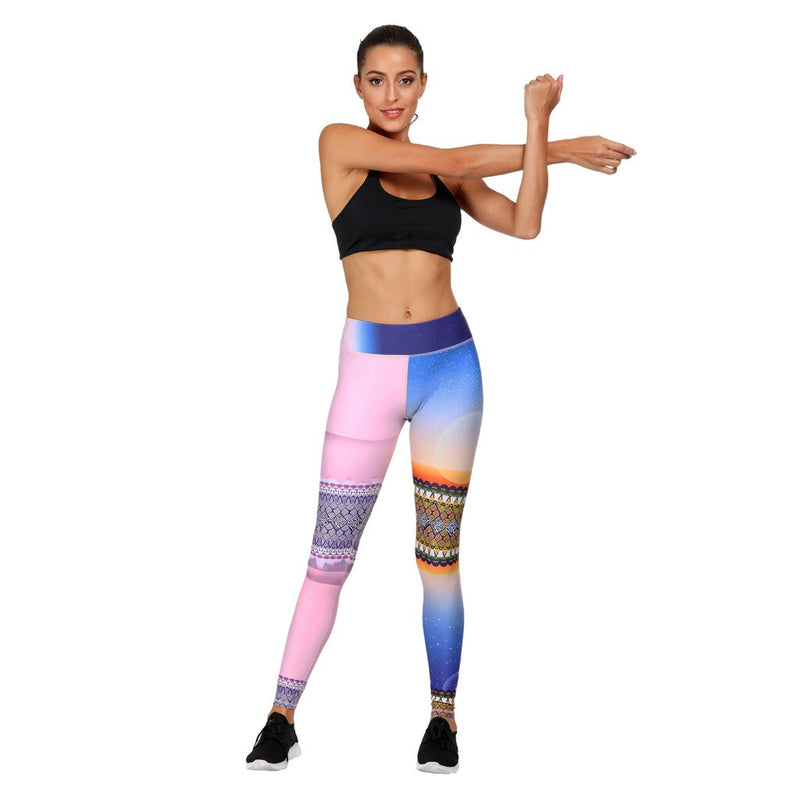 Women's Printed Exercise Seamless Yoga Pants - CTHOPER