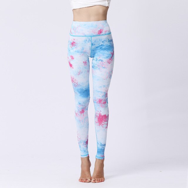 New Women High Waist  Printed Dry Fit Yoga Pants - CTHOPER