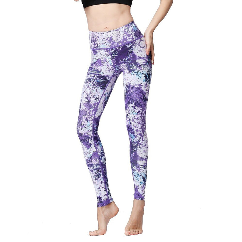 New Women High Waist  Printed Dry Fit Yoga Pants - CTHOPER