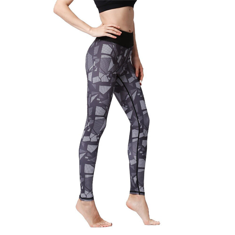 New Women High Waist  Printed Dry Fit Yoga Pants - CTHOPER