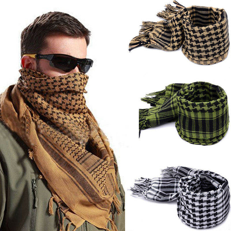 CTHOPER Mens Lightweight Square Outdoor Shawl Military Arab Tactical Desert Army Shemagh KeffIyeh Arafat Scarf - CTHOPER