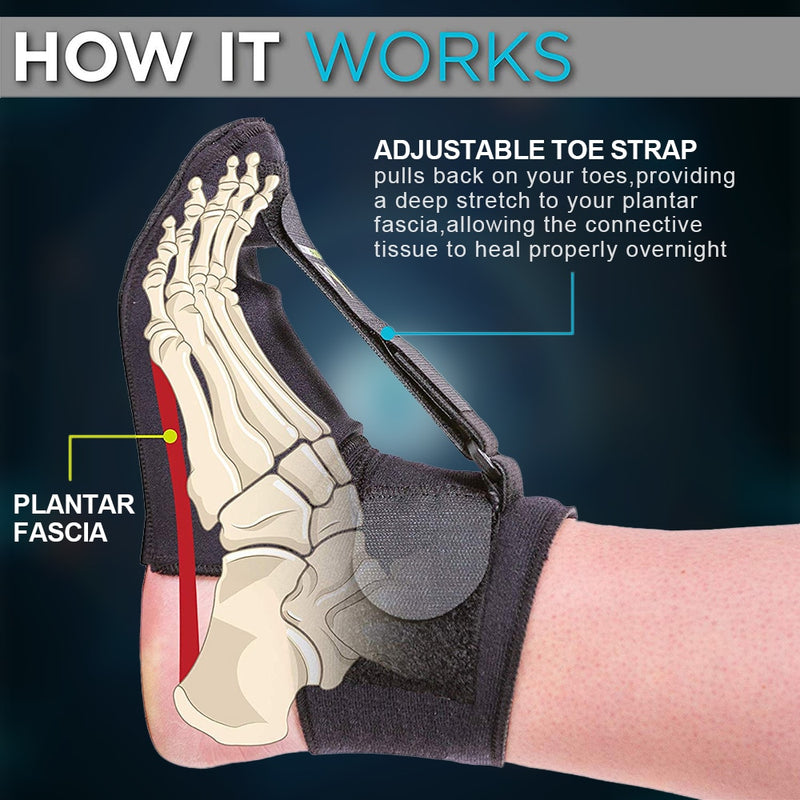 Plantar Fasciitis Brace Night Splint Ankle Support Plantar Fascia Sports Ankle Brace Adjustable Ankle Clamp Foot Brace Protector - CTHOPER