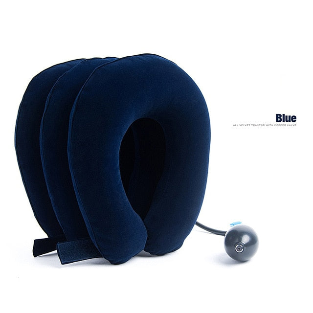 Inflatable Air Neck Brace Adjustable Stretcher Soft Cervical Traction Support Pillow - CTHOPER