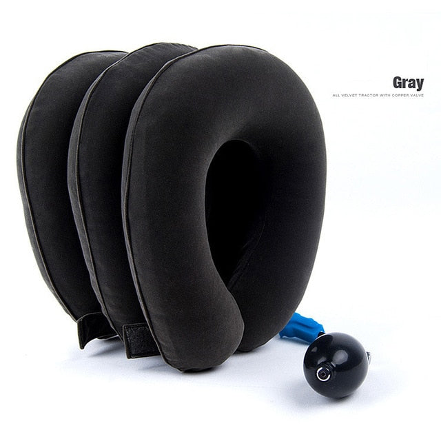 Inflatable Air Neck Brace Adjustable Stretcher Soft Cervical Traction Support Pillow - CTHOPER