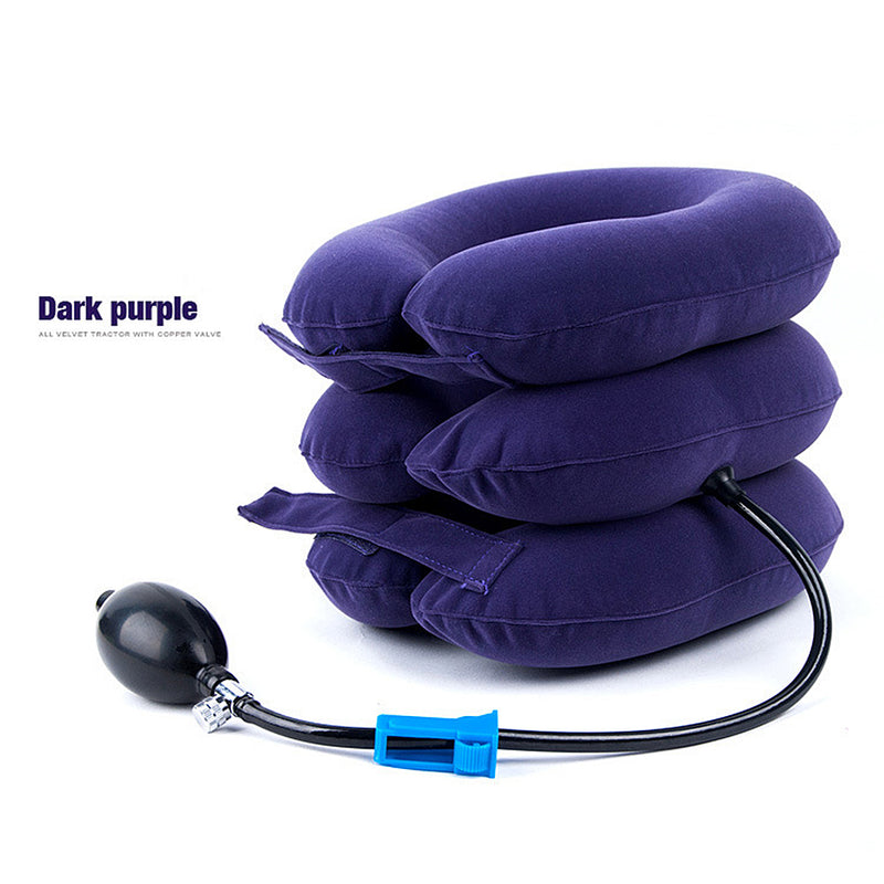 Inflatable Air Neck Brace Adjustable Stretcher Soft Cervical Traction Support Pillow - CTHOPER