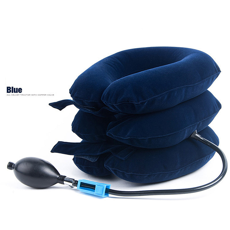 Inflatable Air Neck Brace Adjustable Stretcher Soft Cervical Traction Support Pillow - CTHOPER
