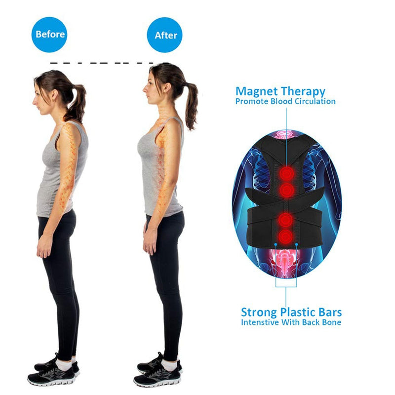 Magnetic Therapy Adjustable Posture Corrector Back Brace Full Back for Men Women - Lower Back Support - CTHOPER