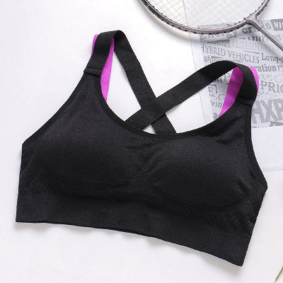 Padded Wirefree Adjustable Shakeproof Fitness Strappy Sport Bra for Women - CTHOPER