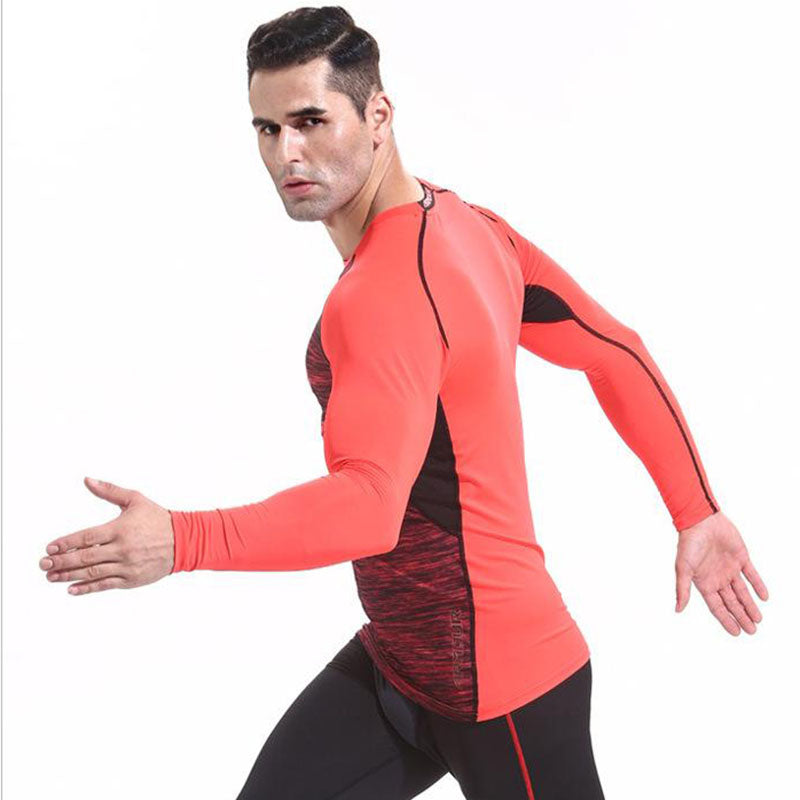 Men's GYM Long Sleeve Compression T Shirts - CTHOPER