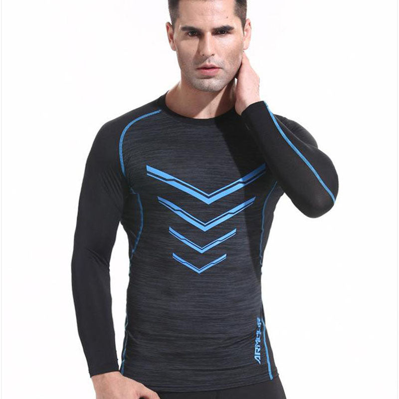 Men's GYM Long Sleeve Compression T Shirts - CTHOPER
