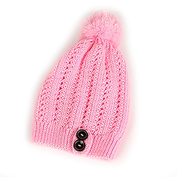 Women Cold Warm Winter Fur Knitted Hat - CTHOPER