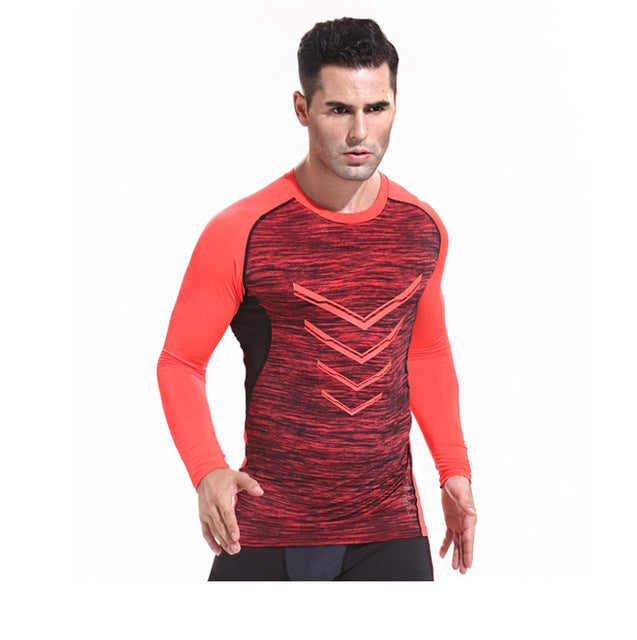 Men's GYM Long Sleeve Compression T Shirts - CTHOPER