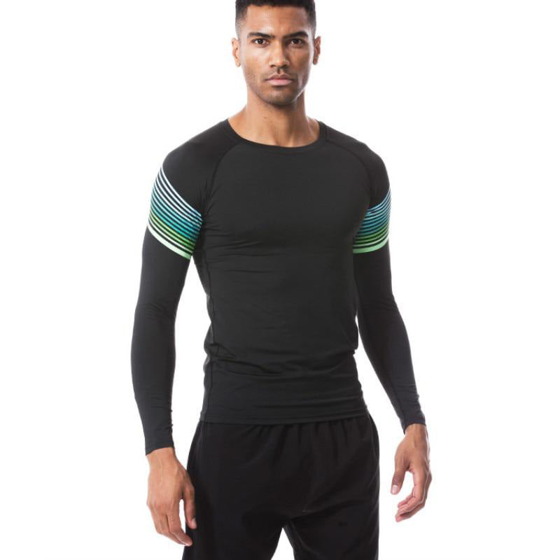 Men's Sport Long Sleeve Stripe T Shirts - CTHOPER