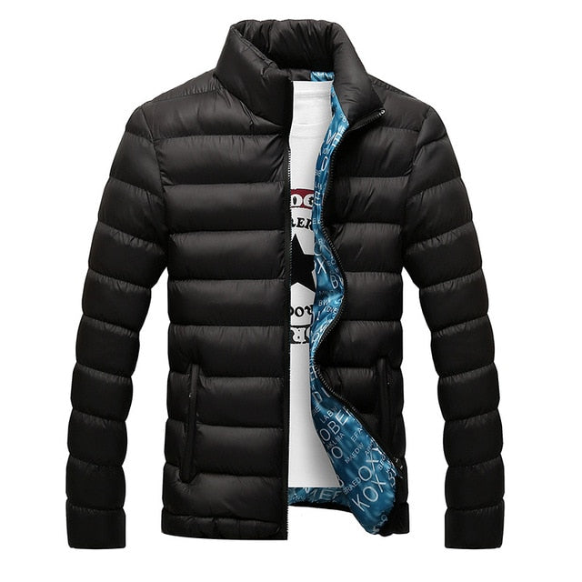 Men Winter Warm Slim Casual Windbreaker Quilted Jacket Coats - CTHOPER