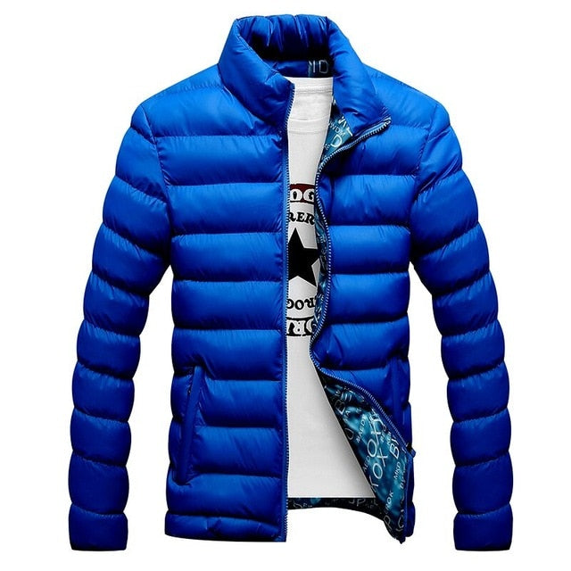 Men Winter Warm Slim Casual Windbreaker Quilted Jacket Coats - CTHOPER