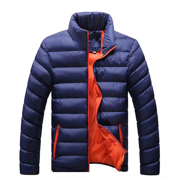 Men Winter Warm Slim Casual Windbreaker Quilted Jacket Coats - CTHOPER