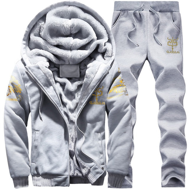 Men/Women 2019 Coat Fleece Hoodies Sweatshirts+Sweatpants Suit - CTHOPER