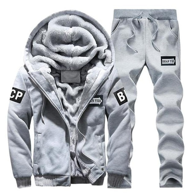 Men/Women 2019 Coat Fleece Hoodies Sweatshirts+Sweatpants Suit - CTHOPER