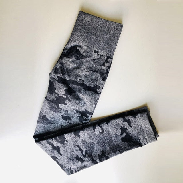 Women's High Waist Camo Seamless Leggings - CTHOPER