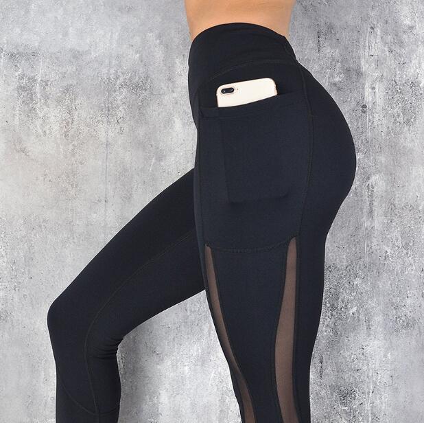 Women Mesh Pocket  Sport Yoga Leggings - CTHOPER