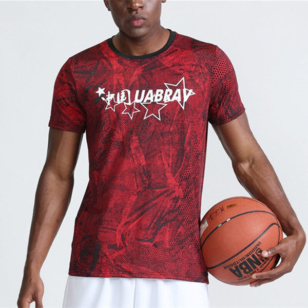 Men's Short Sleeved Basketball T Shirts With Five Stars and China - CTHOPER
