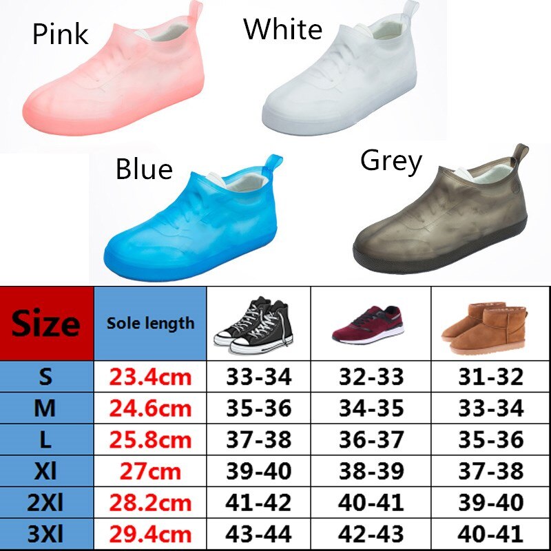 Rubber Waterproof Reusable Rain Shoes / Boot Covers - CTHOPER