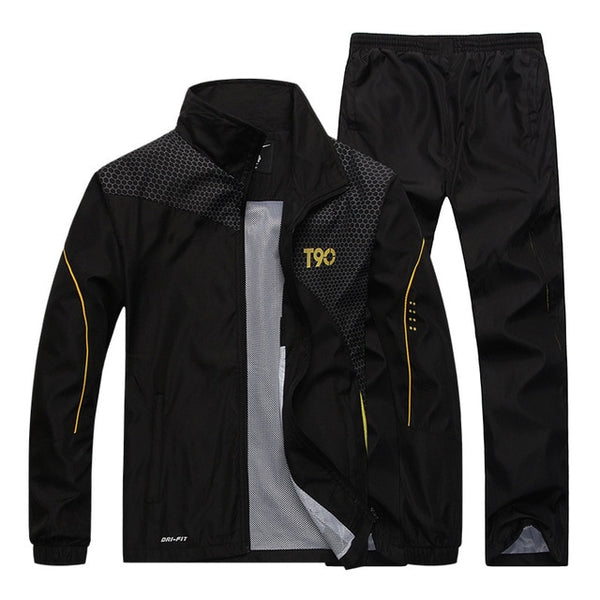 2019 Men Quick Dry Zipper Loose Sports Sweatshirt + Pants - CTHOPER