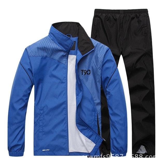 2019 Men Quick Dry Zipper Loose Sports Sweatshirt + Pants - CTHOPER