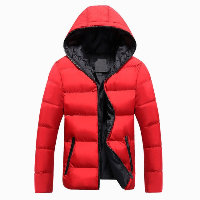 Men Winter Casual Outwear Windbreaker Slim Fit Hooded Overcoats Jackets - CTHOPER