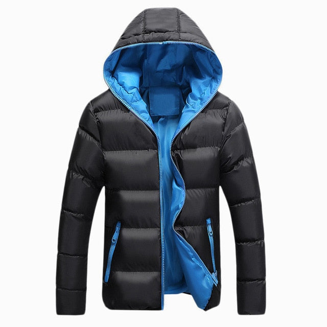 Men Winter Casual Outwear Windbreaker Slim Fit Hooded Overcoats Jackets - CTHOPER
