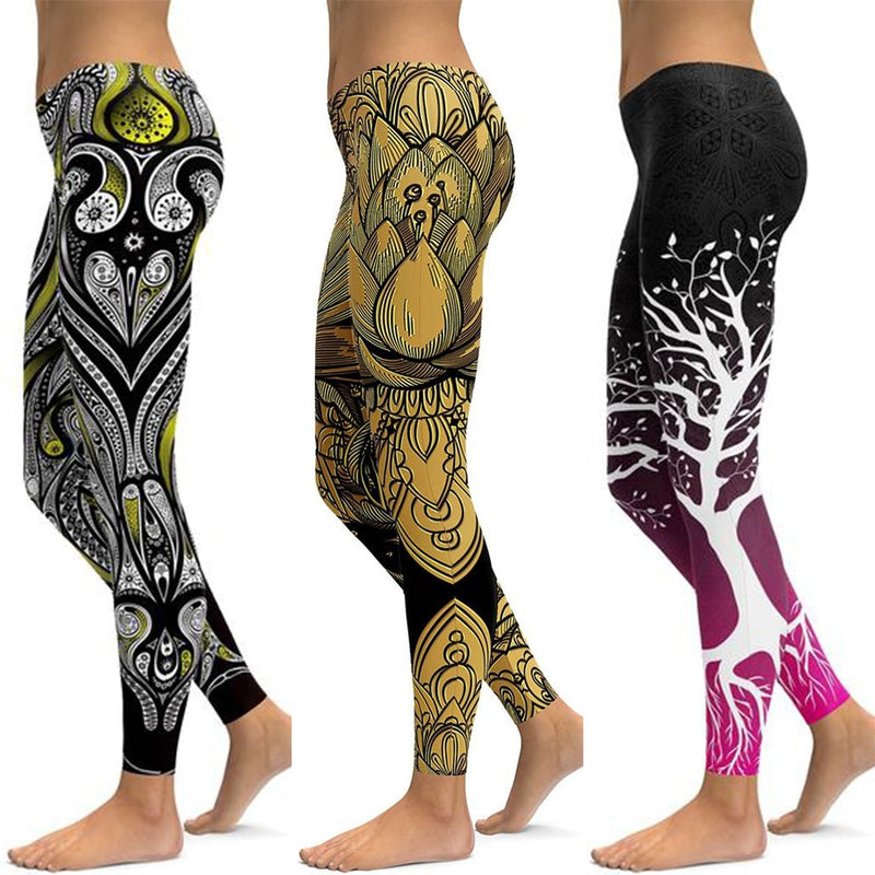 Women Unique Fitness Workout Running Yoga Leggings - CTHOPER