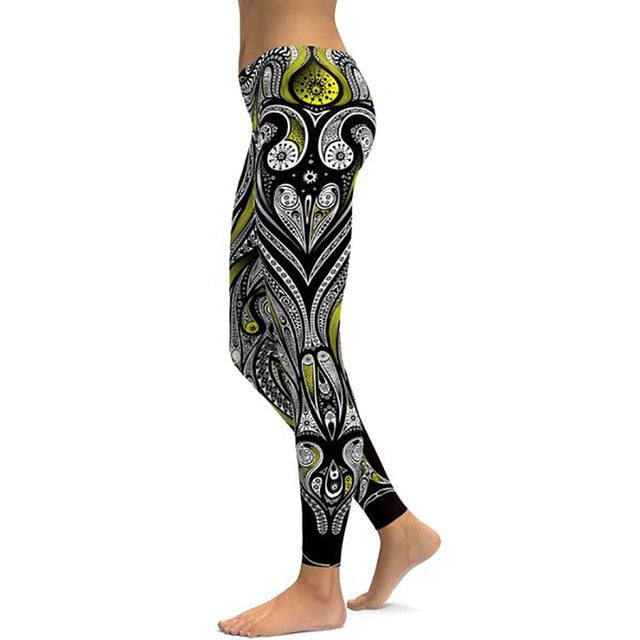 Women Unique Fitness Workout Running Yoga Leggings - CTHOPER