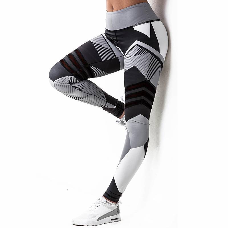 Women's High Waist Color Block Push Up Workout Leggings - CTHOPER