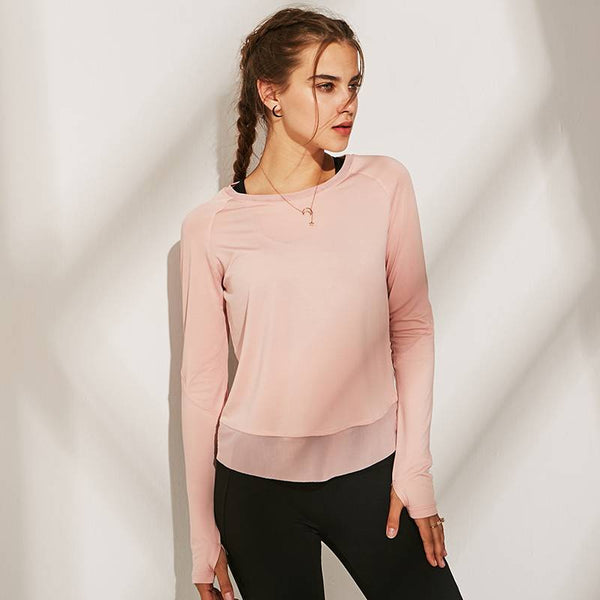 Women's Long Sleeved Split Open Back T Shirts - CTHOPER