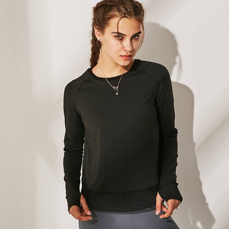 Women's Long Sleeved Split Open Back T Shirts - CTHOPER