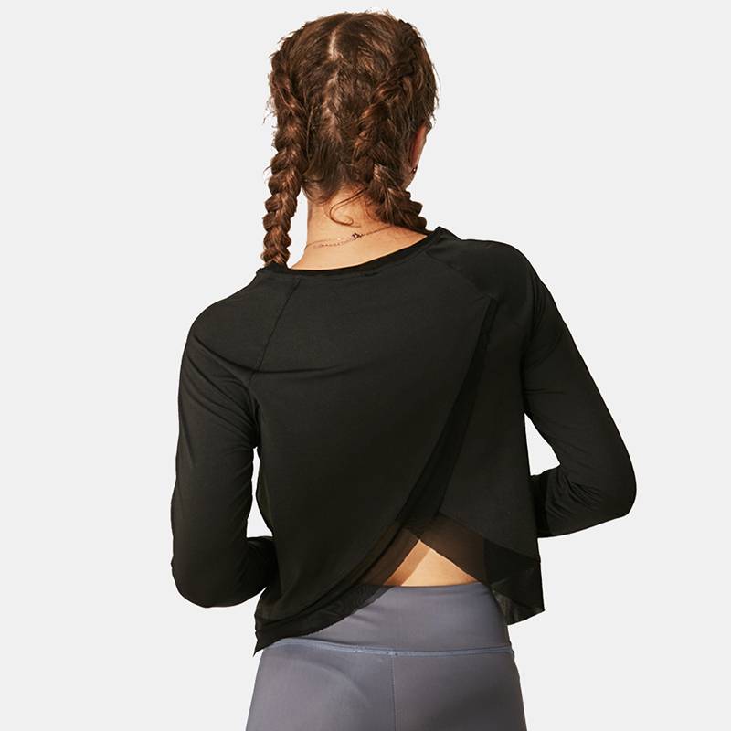 Women's Long Sleeved Split Open Back T Shirts - CTHOPER