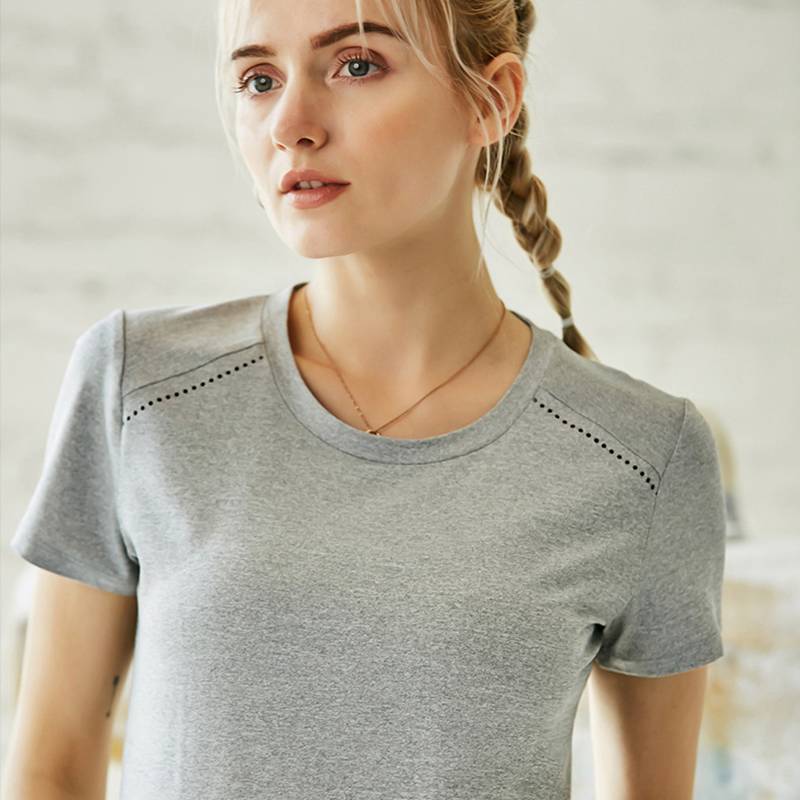 Women's Short Sleeve Running Loose T Shirts - CTHOPER