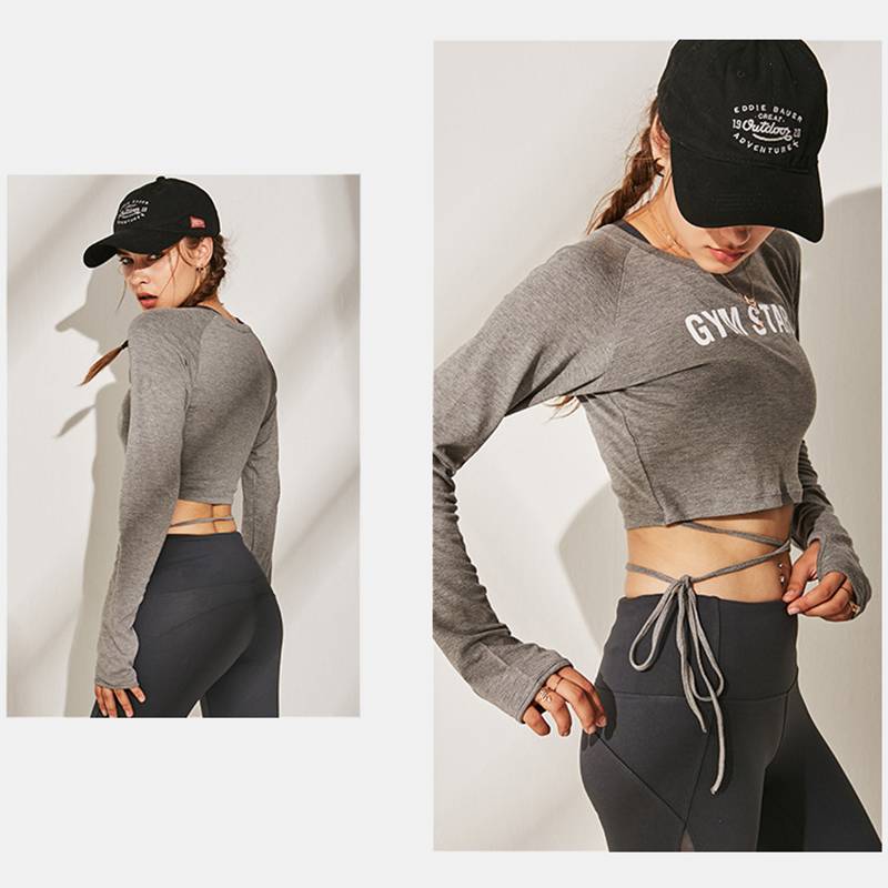 Women's "GYM STAR" Long Sleeve Crop Tops - CTHOPER