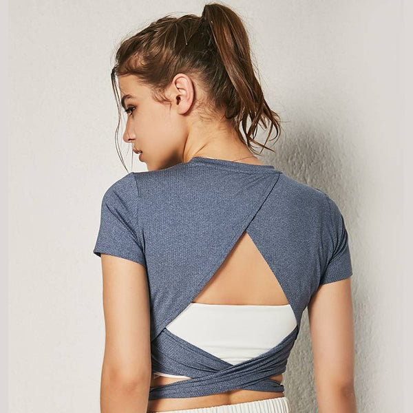 Women's Open Back Side-Tie Crop Tops - CTHOPER