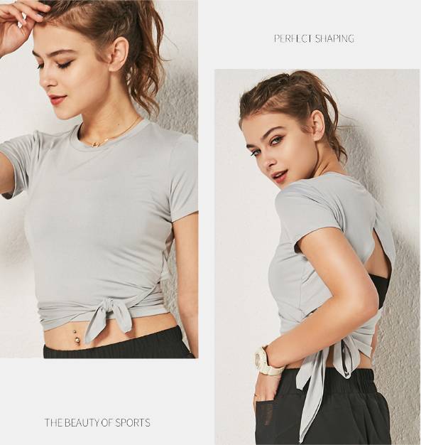 Women's Open Back Side-Tie Crop Tops - CTHOPER