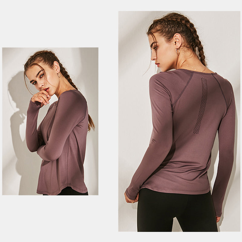 Women's Long Sleeve Workout T Shirts - CTHOPER